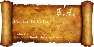 Bulla Attila névjegykártya